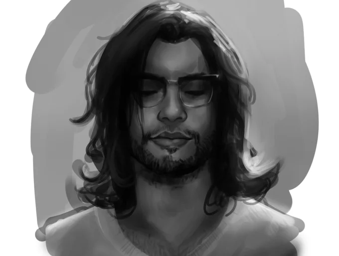 rare self portrait sketch 