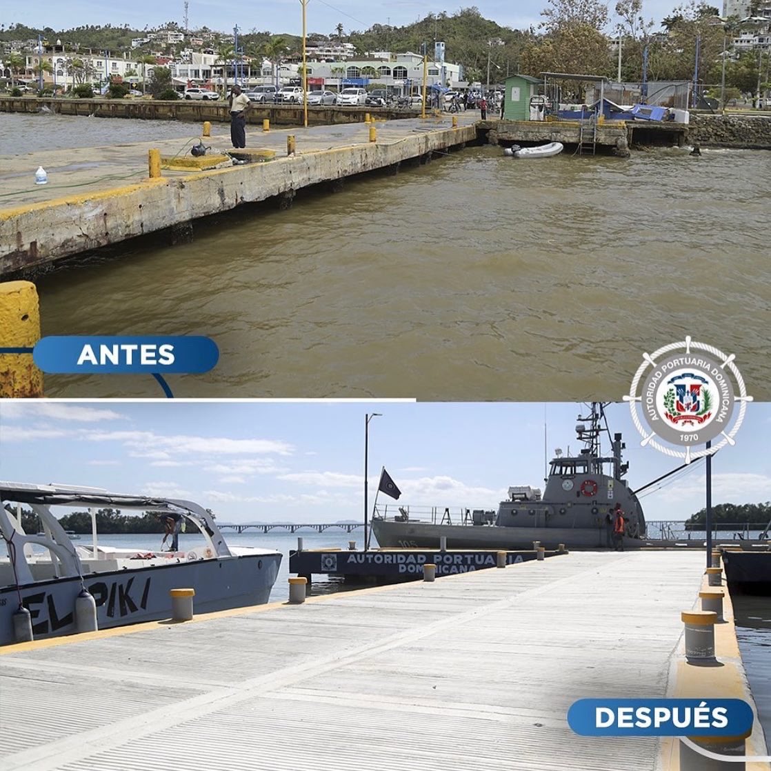 AndelsonMP's tweet photo. Hoy estuvimos acompañando al Director de @portuariard @Jeanluisrj en el remozamiento del Muelle Público de Samaná, el cual  estará listo para recibir miles de turista para esta temporada que vendrán a disfrutar de la belleza que ofrece la Bahía de Samaná. https://t.co/3Y0Ei1Ec9F
