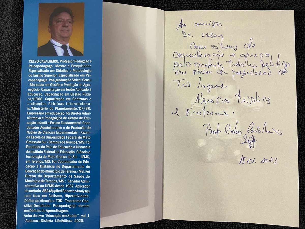 IssamFaresJr's tweet photo. Recepcionando Dr. Celso Cavaleiro, especialista em Autismo e autor do livro “Diagnóstico precoce do Autismo e outros Transtornos”, em Três Lagoas.
Nos próximos dias teremos várias agendas. https://t.co/yoHOpNjKqU