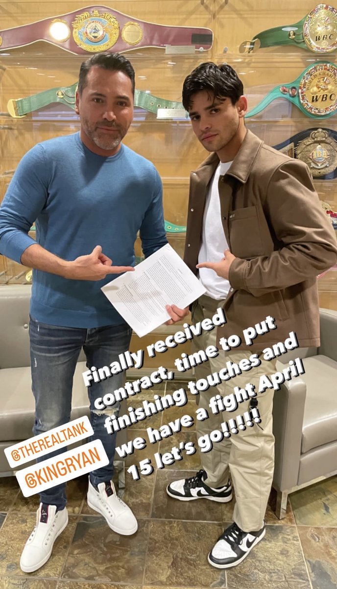 GoldenBoyBoxing's tweet photo. 👀 @OscarDeLaHoya @RyanGarcia https://t.co/cBovofB8Zp