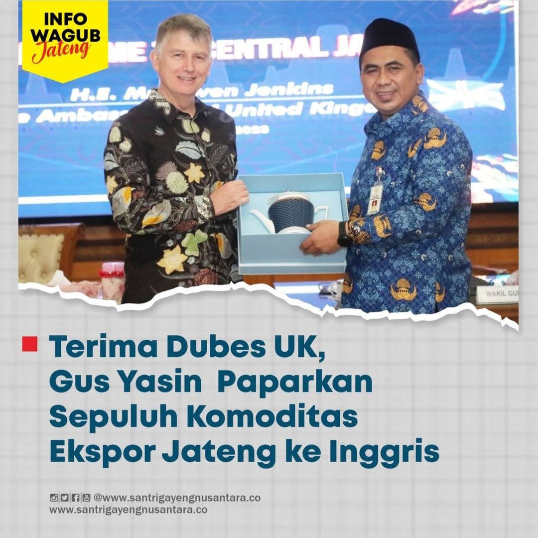 PakNdhut's tweet photo. Bertemu dengan Dubes Inggris (UK) Owen Jenkins, Selasa (17/1/2023), Wakil Gubernur Jawa Tengah Taj Yasin Maimoen membeberkan perkembangan ekonomi di Jateng, mengenai investasi dan perdagangan, dan mendorong kerja sama di bidang pendidikan.
#TajYasinMZ 
#WagubJateng https://t.co/w5L3Nbg22E