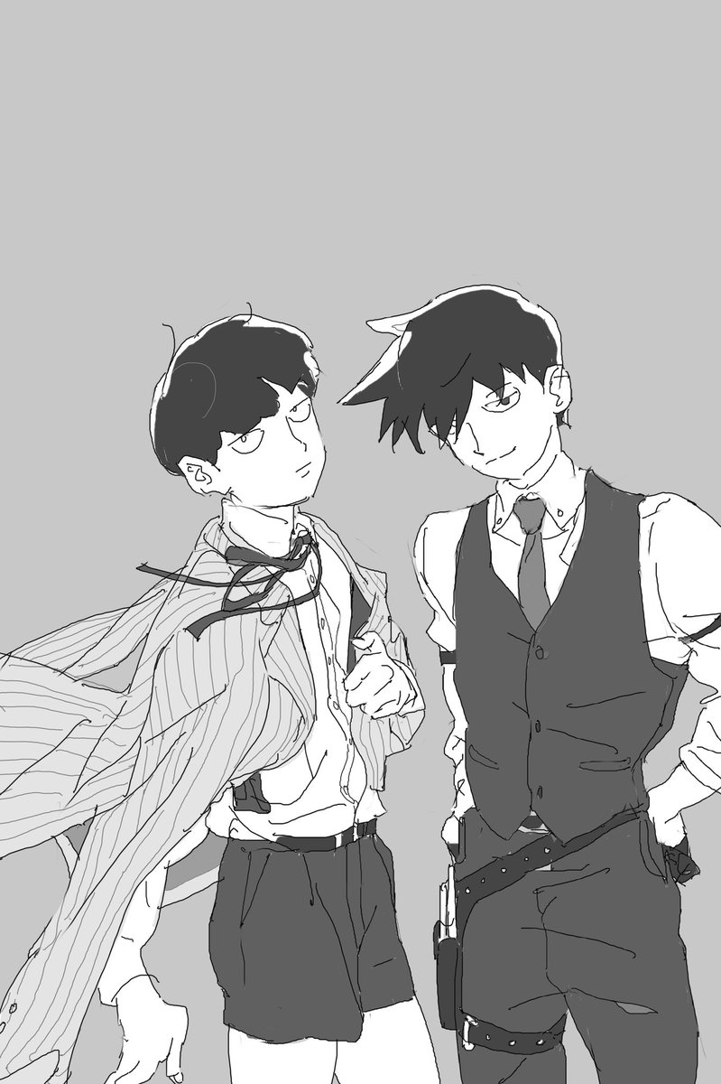 脑内只有站桩,简单摸摸…
#mp100 律モブ律 