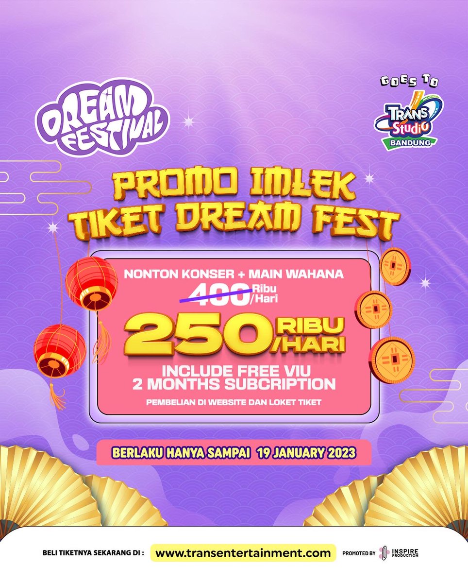 transstudio_id's tweet photo. CUMA MO NGABARIN, TIKET NONTON KONSER + MAIN WAHANA DISKON !?? SEKIAN ๐
#infokonser
#fajarsadboy
#IndonesianIdol
#transstudiobandung
#dreamfest https://t.co/xcQlJNrrs8