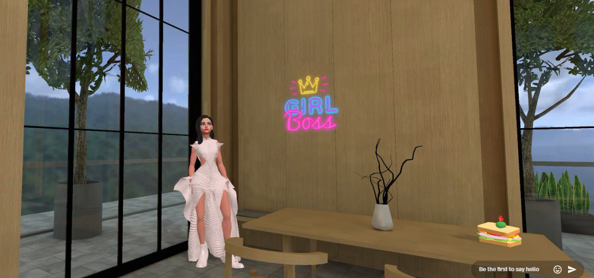 Check out my new place! Only #MetaVerse make this happen. Might invite you guys for drinks or coffee. 😂🙏🏽❤️ 

Can't wait for Thursday 🔥
<a href="/Spatial_io/">Spatial</a> <a href="/readyplayerme/">Ready Player Me</a> <a href="/_BossGirls/">👑 Boss Girls 👑 #𝔹𝕠𝕤𝕤𝔾𝕚𝕣𝕝𝕤𝕄𝕚𝕟𝕕𝕊𝕖𝕥</a> #Metaverse #Spatial #Bossgirl #NFT #NFTs <a href="/dogliens/">Dogliens</a> @iamnftsimon