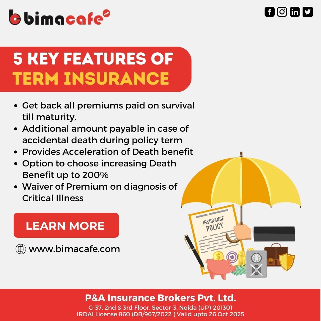 Learn some key features of Term Insurance with 👉Bimacafe and buy your term Insurance today in such good prices.
.
.
Bimacafe:-
📞Contact us now:-
👉👉 85-86-87-9869
.
To buy Insurance👇
👉👉 bimacafe.com
.
.
#terminsurance #termplan #termpolicy #family #health #life