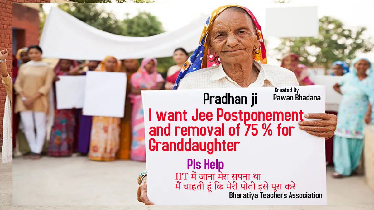 PurvadityaJ's tweet photo. If she can support us at this age why can't the youngsters understand that we need there help
#PradhanJiBlessJEE23
@dpradhanbjp 
@PMOIndia 
@poojakapilmisra https://t.co/5HmE9av8bR