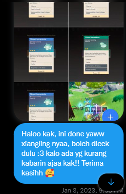 morphuta's tweet photo. [ 390 ]
Up Xiangling 50-90 

[ 391 ]
Joki Daicom 

[ 392 ]
Rawat Akun Seminggu Lengkap

[ 393 ]
Joki Local Specialty Wanderer &amp; Faruzan https://t.co/30DyGO9som