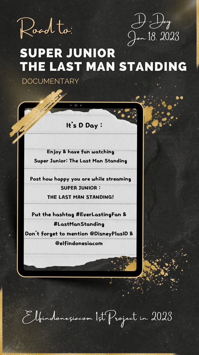 elfindonesiacom's tweet photo. [D-DAY] Road to
Super Junior : The Last Man Standing

🚩🚩🚩🚩🚩
Challenge start at 3pm..!

HAPPINESS...!!

@DisneyPlusID @SJofficial 
#EverLastingFan #LastManStanding https://t.co/GF2dRcfcmC