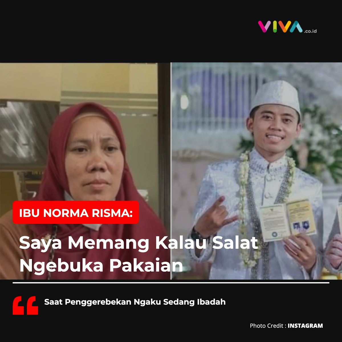VIVAcoid's tweet photo. Klarifikasi soal perselingkuhan antara Ibu Norma Risma dan menantunya Rozy Zay Hakiki berlanjut. Rihanah mengaku bahwa pemberitaan penggerebekan yang terjadi tidaklah benar. Kata Rihanah, dirinya sedang salat saat digerebek.
https://t.co/5OODGpD0ZU
__
#vivacoid #normarisma #rozy https://t.co/ytudSnCht5