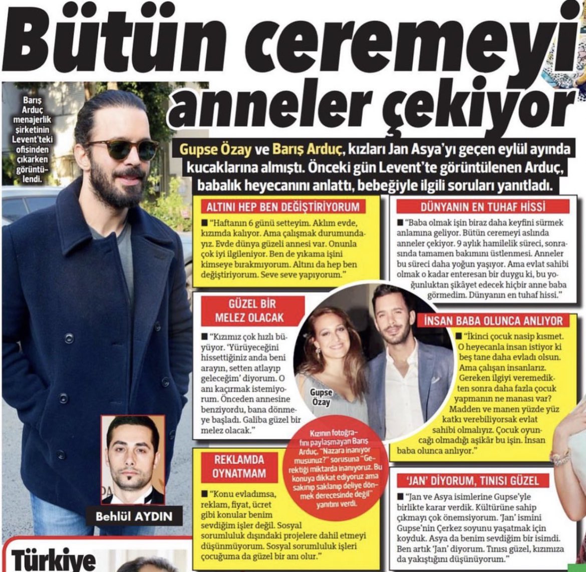 Barış Arduç’un, kızı Jan Asya ile ilgili konuştuğu röportaj 💜
#BarışArduç
