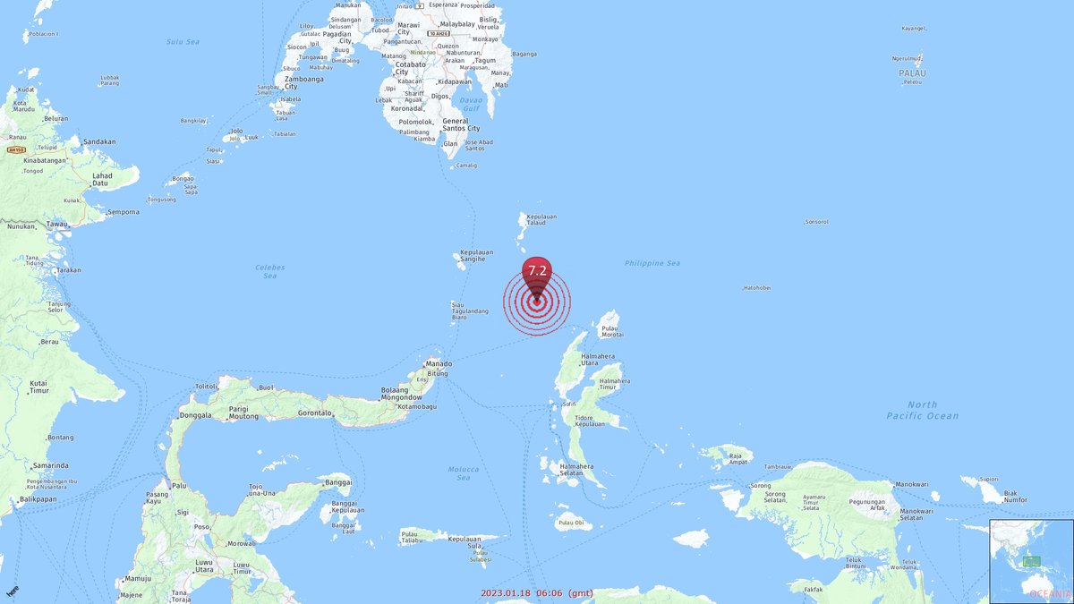 ⌚ 2023.01.18  06:06  (gmt)
🏠 01.18  15:06,  28℃/82℉ ☁
⭕ 7.2
🗺 Molucca Sea     
Earthquakes.eu.org/?@MjAyMy4wMS1w…
     
#gempabumi  #earthquake     
#moluccasea