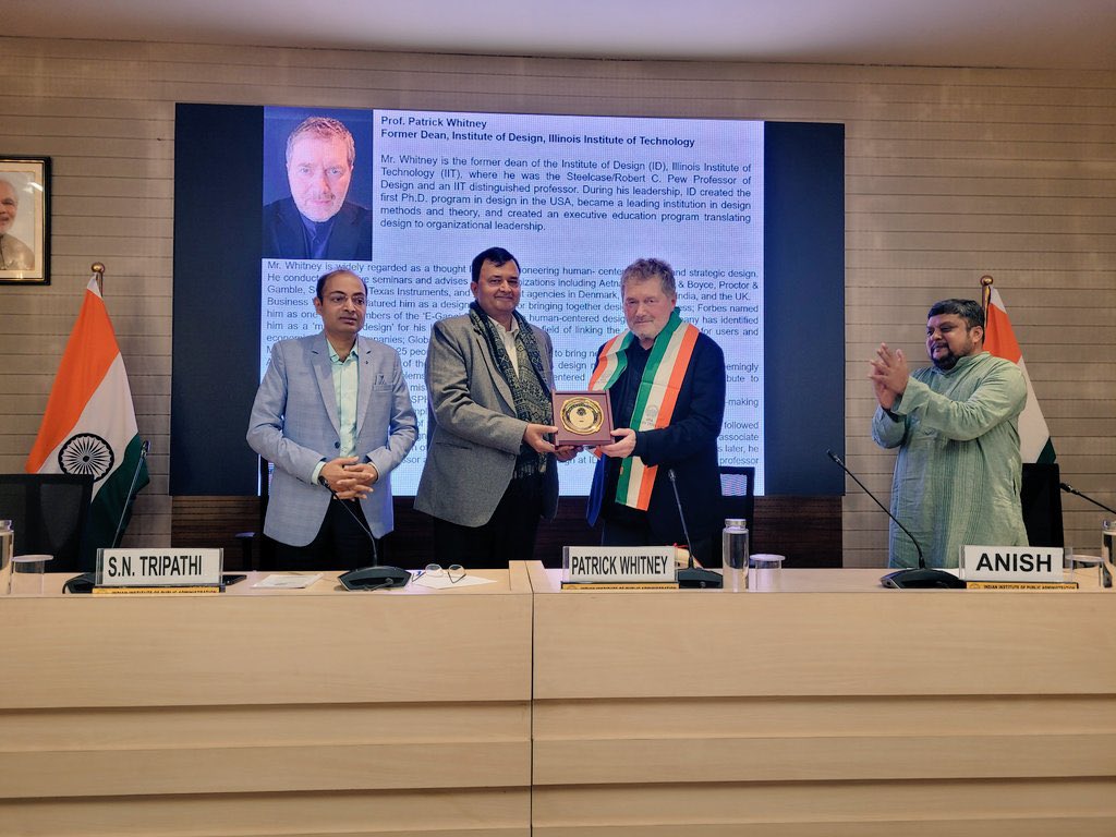 iipa9's tweet photo. Ready to welcome Prof Patrick Whitney @Whitney_ID former Dean, Institute of Design, Illinois Institute of Technology to IIPA again @DoPTGoI @AgriGoI https://t.co/Ua4leFGr4K