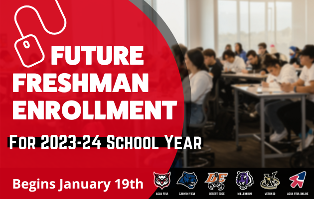 AguaFriaOwls's tweet image. Enroll your Future Freshman for School!

Future Freshman Enrollment begins on January 19, 2023. Enrollment will take place online. To enroll your student, visit aguafria.org/registration. 

*Freshman applications will be accepted throughout the remainder of the year.