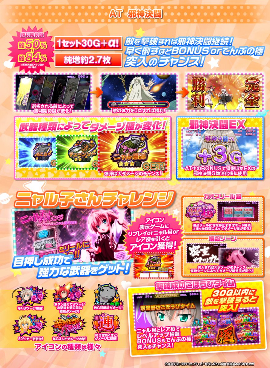💖💛💖💛💖💛💖💛💖💛💖💛

🔴好評稼動中🔴
 【パチスロ 這いよれ！ニャル子さん】
おさらい3️⃣(画像をチェック✔︎)

💛💖💛💖💛💖💛💖💛💖💛💖

いつでもプレイヤーの
ヒキ次第で勝負ができる‼️

名状しがたい「やれる感」‼️

💛機種サイト⏬💖
newgin.co.jp/pub/machine/ny…

#エキサイト #スロット