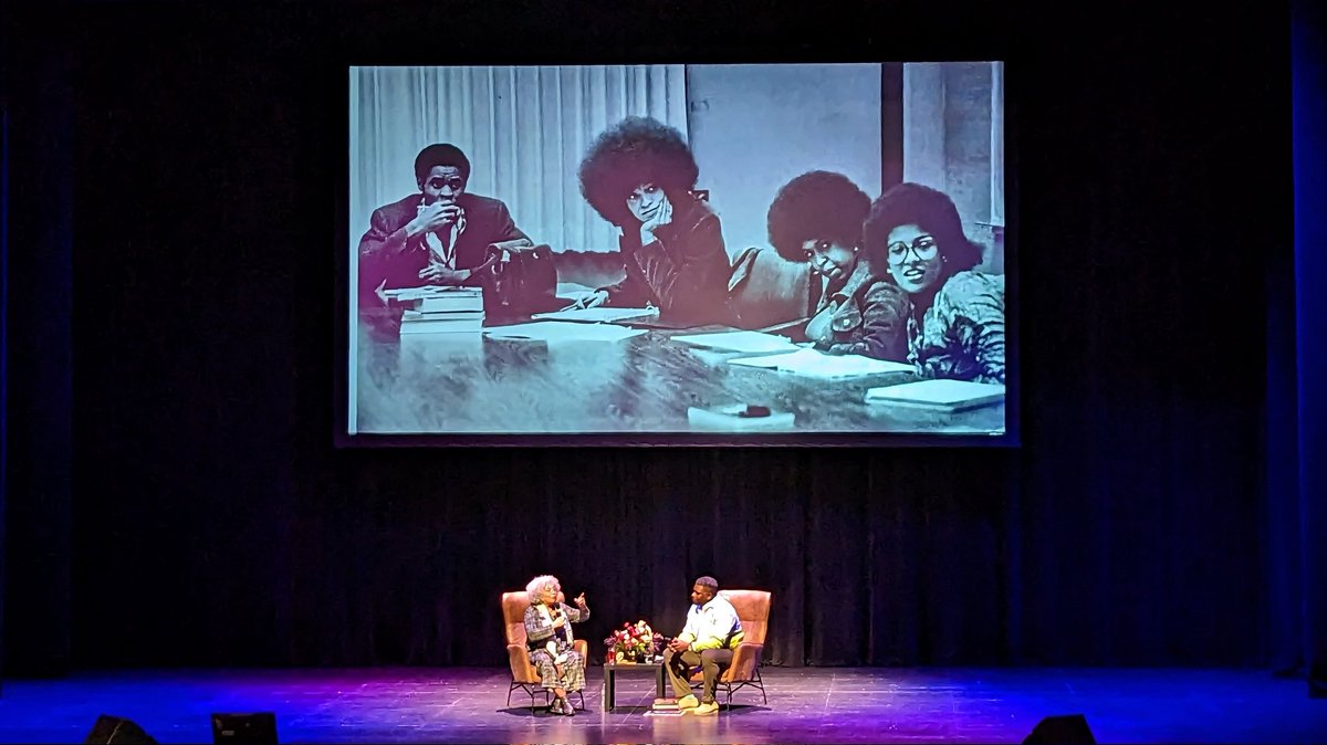Dr. Angela Davis is speaking some radical truth on the Moody Performance Hall stage in Dallas this evening.

"Most people have no idea about the work that was done by Black communists to lay the groundwork for the emergence of what we now call the civil rights movement."