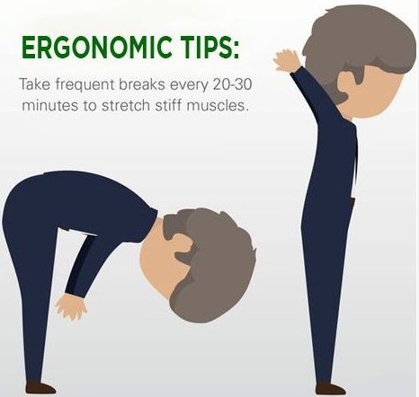 #Tuesdaytipforergonomics Take frequent breaks every 20-30 minutes to stretch stiff muscles.

#ergonomics #wfh #health #lifestyle #vancouver #musclepainrelief #musclepainsucks #musclepains #rehab #nomusclepain