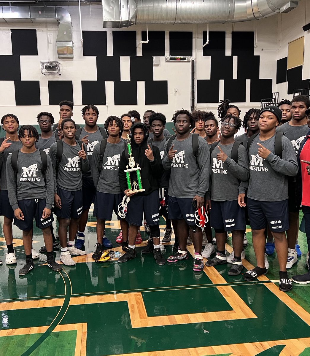 Battle at the Den Champs! Now off to STATES! Congrats to our boys &amp; coaches!

Miramar 83 Everglades 0
Miramar 66 Mater 16
Miramar 64 killian 15
Miramar 60 Westminister 18
Miramar 60 American heritage 19 #PatriotsNeverRest!