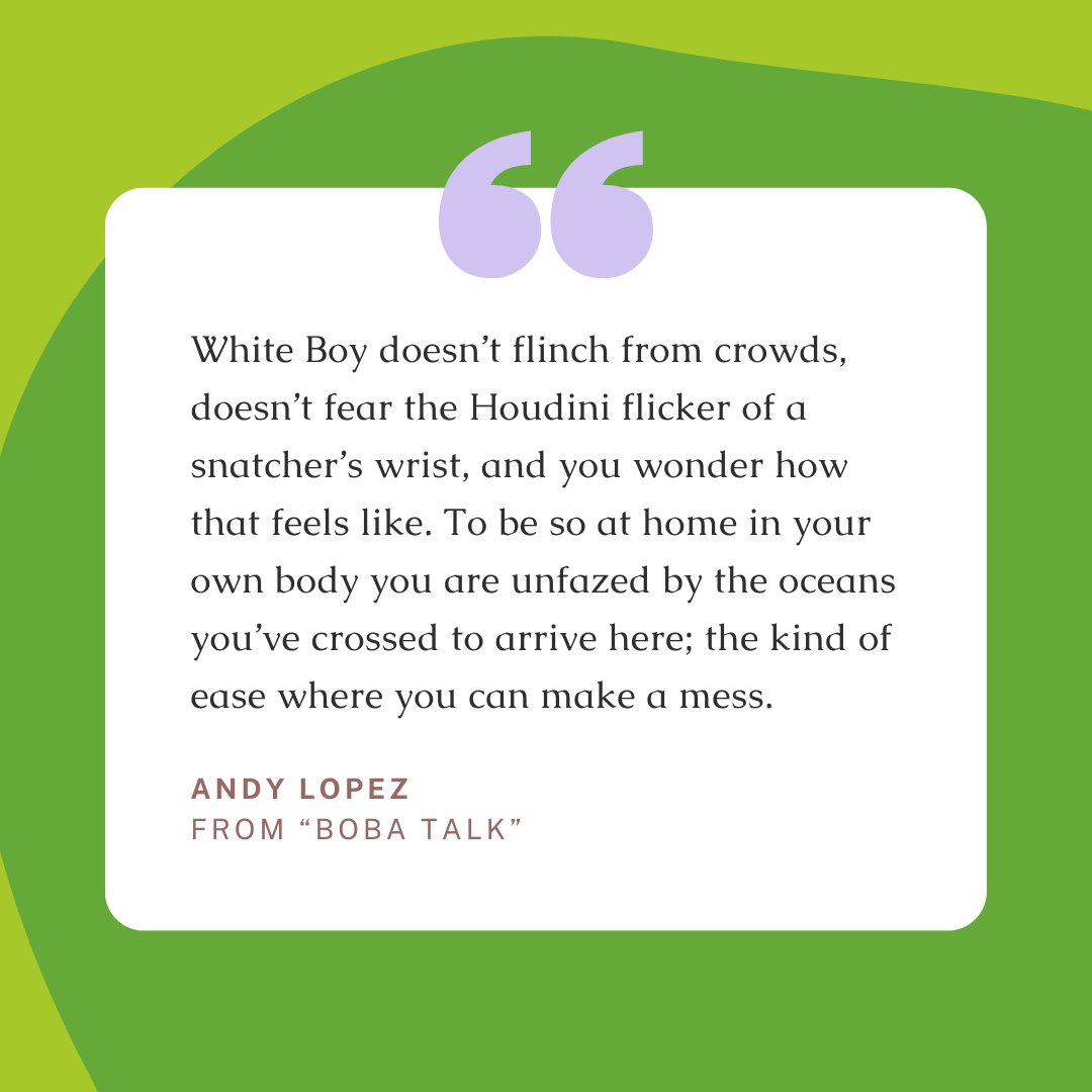 This week, read Andy Lopez’s flash fiction piece “Boba Talk.” It plays into the words for “milk tea” and an insult in her mother tongue “to exacerbate the vast divide language can create, in sometimes invisible, hurtful ways.” (<a href="/andylopezwrites/">andy ⭐️ lopez</a>)

sealitcircle.wixsite.com/pandanweekly/p…