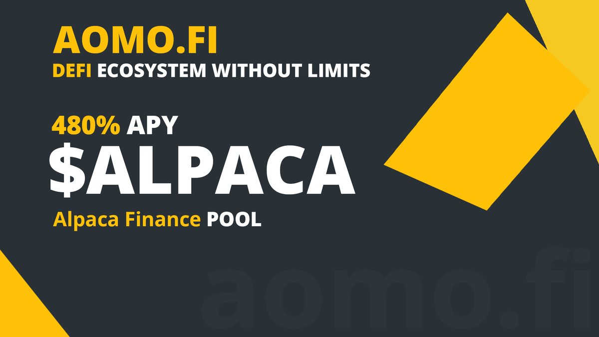 aomofinance's tweet photo. 💪 #ALPACA token is now available in the #speedFarming pool!
🔥 480% APY
👉 Check it out here https://t.co/WtZWD6exy2

Start #earning now!

@AlpacaFinance #CAKE #DeFi #BSC #binance #Farming #DeFiNews #blockchain #crypto #nft #yearn #farm #apy #finance #ALPACA #AlpacaFinance https://t.co/ynWokyNFWH