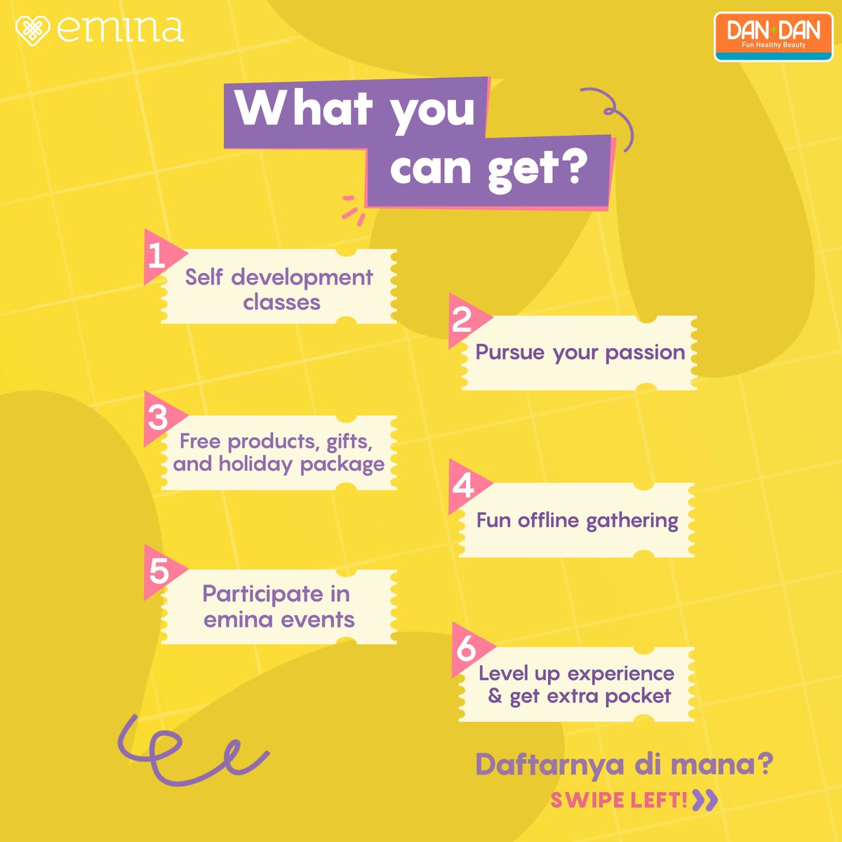 dandanindonesia's tweet photo. EGGA 2023 is now opennn! 📢
Yang mau join Emina Girl Gang Ambassador yuk merapat! Mention bestie kamu yang mau join juga biar up to date ❤️🌟
Daftar sekarang, isi P-Form di https://t.co/be93T4QrsI atau klik link di bio ya! #EGGA #EGGA2023 #EminAuteentic
#AyokeDanDan https://t.co/vwgEJIans4