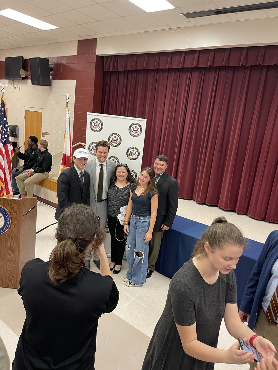 Lindaboriedugan's tweet photo. Honored to attend the Academy nomination reveal ceremony presented by Congressman Matt Goetz. Fort Walton Beach High School had 4! Alex Davidson, Olivia Beard, Carter Tobik, and Carter Vonahnen. Congratulations to our amazing students and their families🎉@mdchambers25 @spolski https://t.co/ssjD03IfnO
