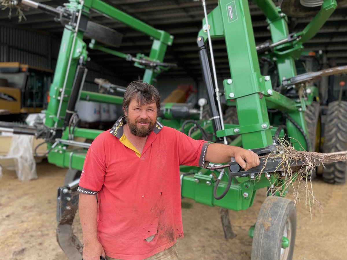 Late last year we visited mixed farmer Trent Anderson at his property in Giffard, Victoria.  He ordered a Gessner 6.5m wide hydraulic fold Big Buck ripper with 9 hydraulic release shanks at 750mm spacing.  Most of his country hadn't been deep ripped in years.  Video to follow.