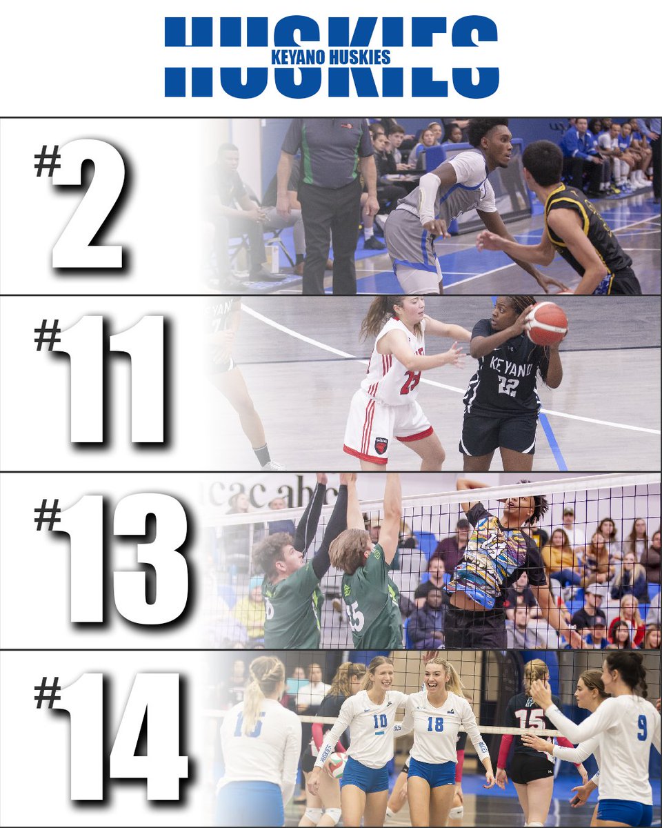 AllCdnSportsNet's tweet photo. National powerhouses.

Just three schools find their respective programs ranked in all four CCAA National Rankings for Volleyball and Basketball that were released today.

#AllCanadian 

(📸: Camosun Chargers | Keyano Huskies | VIU Mariners) https://t.co/kH4Uaga6sg