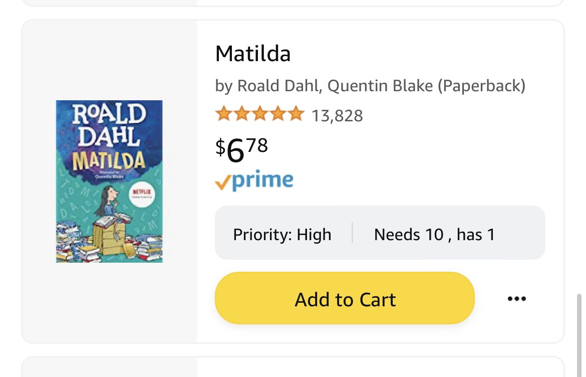 We need your help! Matilda would be a much loved small group read! #teacher #Students #books #kidsneedtoread! amazon.com/hz/wishlist/ls…