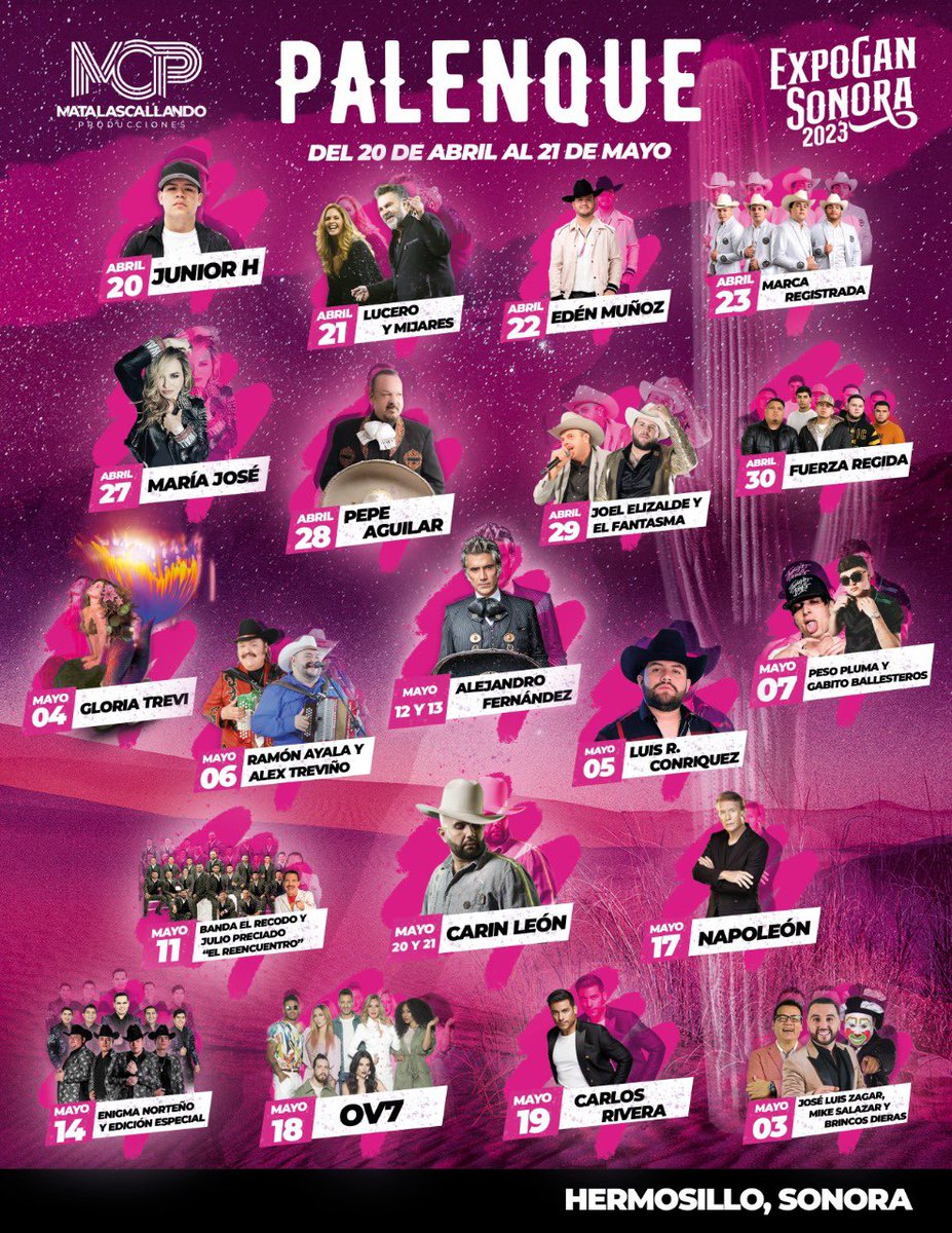 Dice mi mamá que siempre si era la cartelera de la <a href="/ExpoGanSon/">ExpoGan Sonora</a> #Hermosillo  🤓