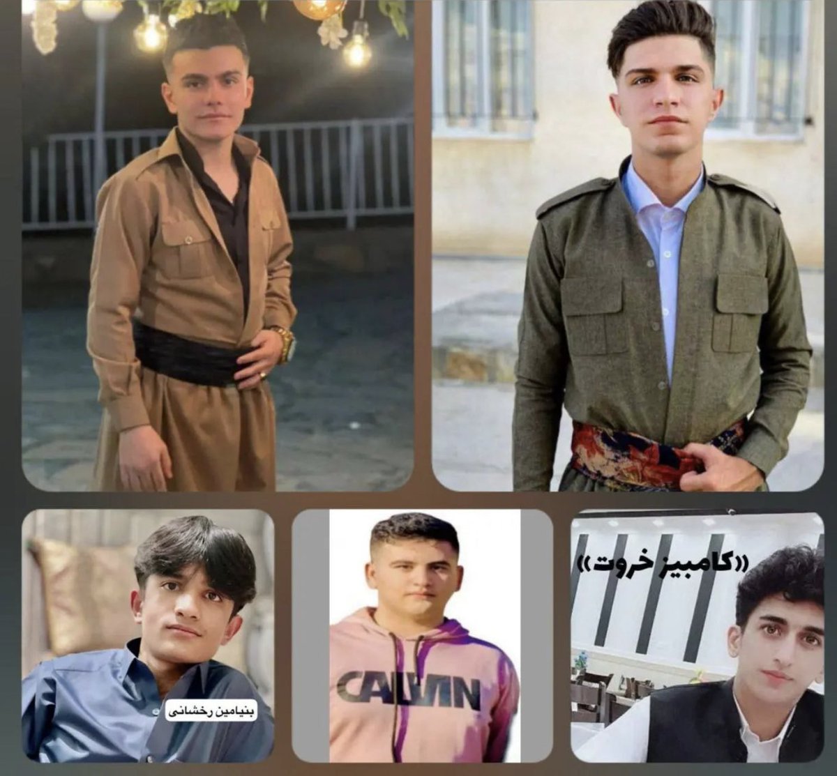 بی خبری ازوضعیت نگران کننده #ماهان_بابایی ۱۴ساله #کیان_میراحمدی ۱۹ساله و #مانی_نوری ۱۷ساله اهل #جوانرود و #بنیامین_رخشانی ۱۵ساله اهل #زاهدان.
حکم اعدام #کامبیز_خروت ۲۰ ساله اهل جام جم زاهدان که دراعتراضات‌ مردمی بازداشت شده بود توسط دادگاه کیفری این شهر صادر شد.
#زن_زندگی_آزادی