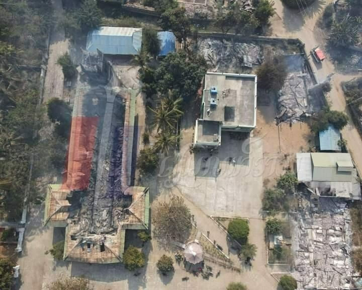 MahnWinnKhaing's tweet photo. Junta burned down the historic 129-year-old Roman Catholic Church, village houses,killing civilians and destroy properties in Sagaing region and across the country. They are intensifying more civilian attacks while preparing for elections to seek the further entrenched power.
Crd https://t.co/Egz4utAHPm