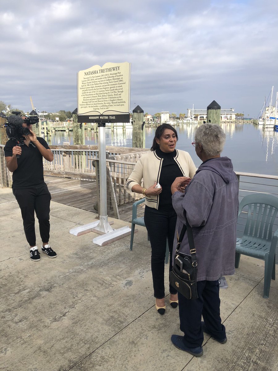 It was a wonderfully moving event earlier today as our friend Natasha Trethewey received her Mississippi Writer’s Trail marker. #louisiananativeguard #natashatrethewey #catislandcoffeehouse #passchristianbooks #poetlaureate #mississippiartscommission