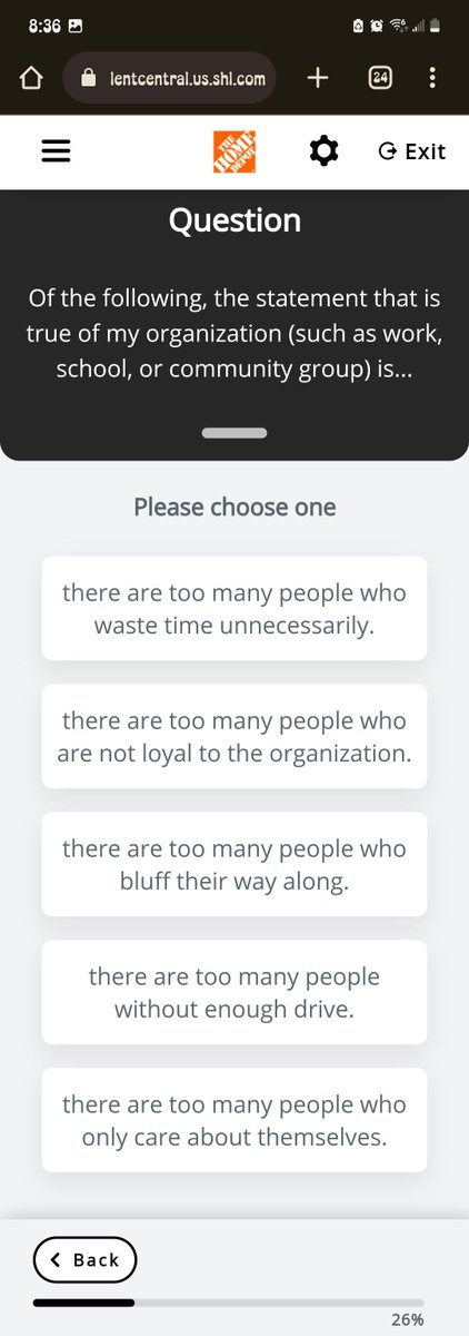 SplodedChicken's tweet photo. @HomeDepot Yeah, but this is part of your hiring questionnaire. Demeaning answers all around shows you don't care about your workers. https://t.co/pJxN7FSMqk