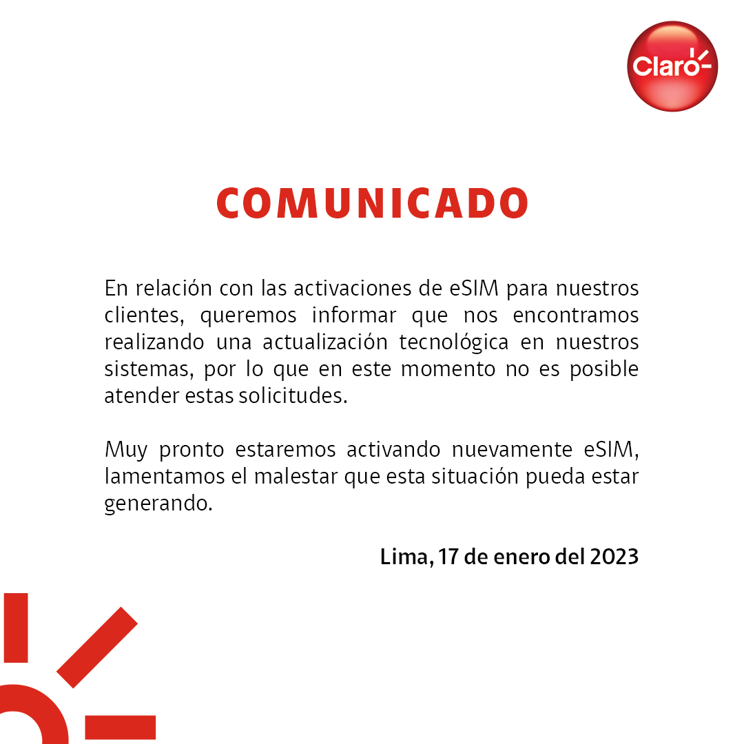 ClaroPeru's tweet photo. Agradecemos su comprensión y nos comprometemos a seguir trabajando para ustedes. https://t.co/fifcu1qxfQ