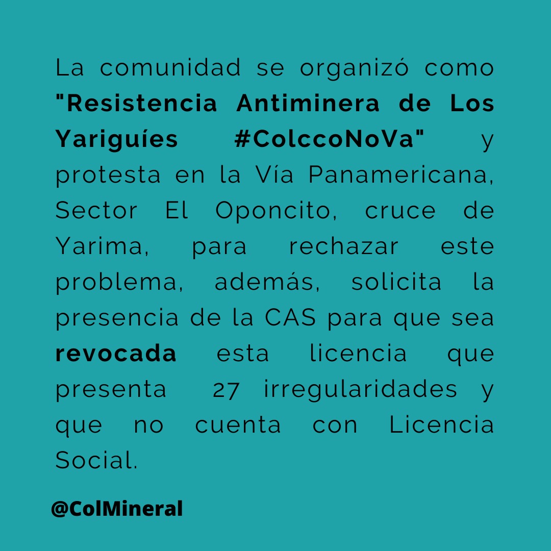 ColMineral's tweet photo. 📚👀 En breve de qué se trata la manifestación #ColccoNoVa en la Provincia Yariguies. 
(1/3)
#ColMineral #ColccoNoVa https://t.co/PxW3GOvsye