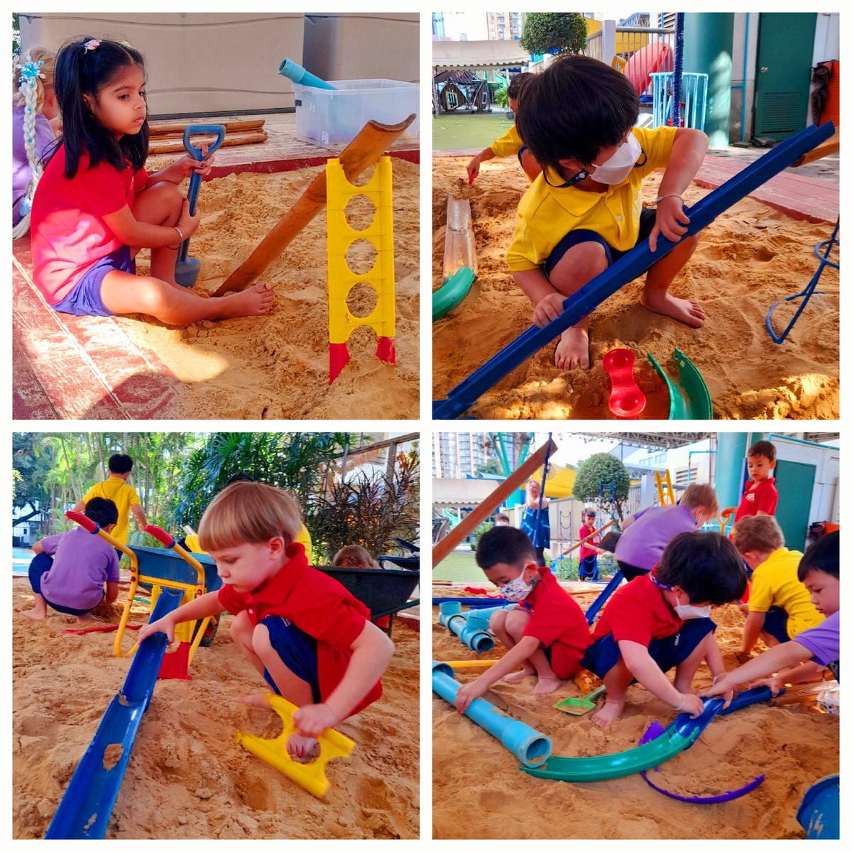We have been #exploring the question, how do objects move? We have been busy in the sandpit creating, testing and revising our ideas. #earlyyears