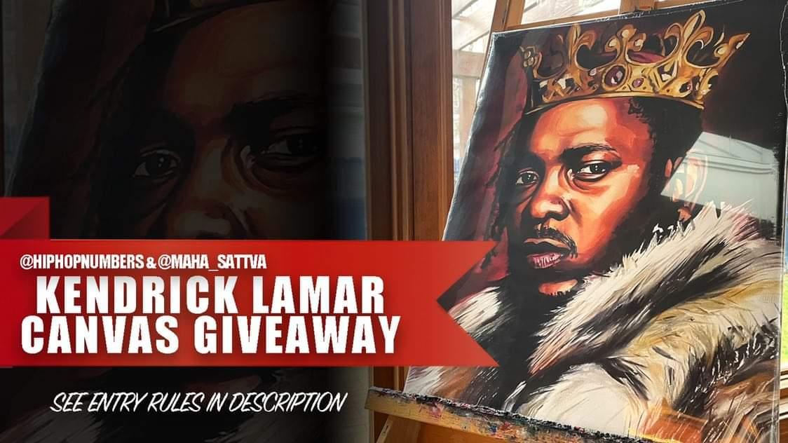 HipHopNumbers's tweet photo. KENDRICK LAMAR GIVEAWAY!

This beautiful bespoke King Kendrick canvas could be all yours via the brilliant @Maha_Sattva

1. Follow @hiphopnumbers and @maha_sattva
2. Reply your favorite Kendrick album, and
3. Like and retweet this tweet.

Winner announced Jan 24th - get to work https://t.co/sEHEmmRvw0