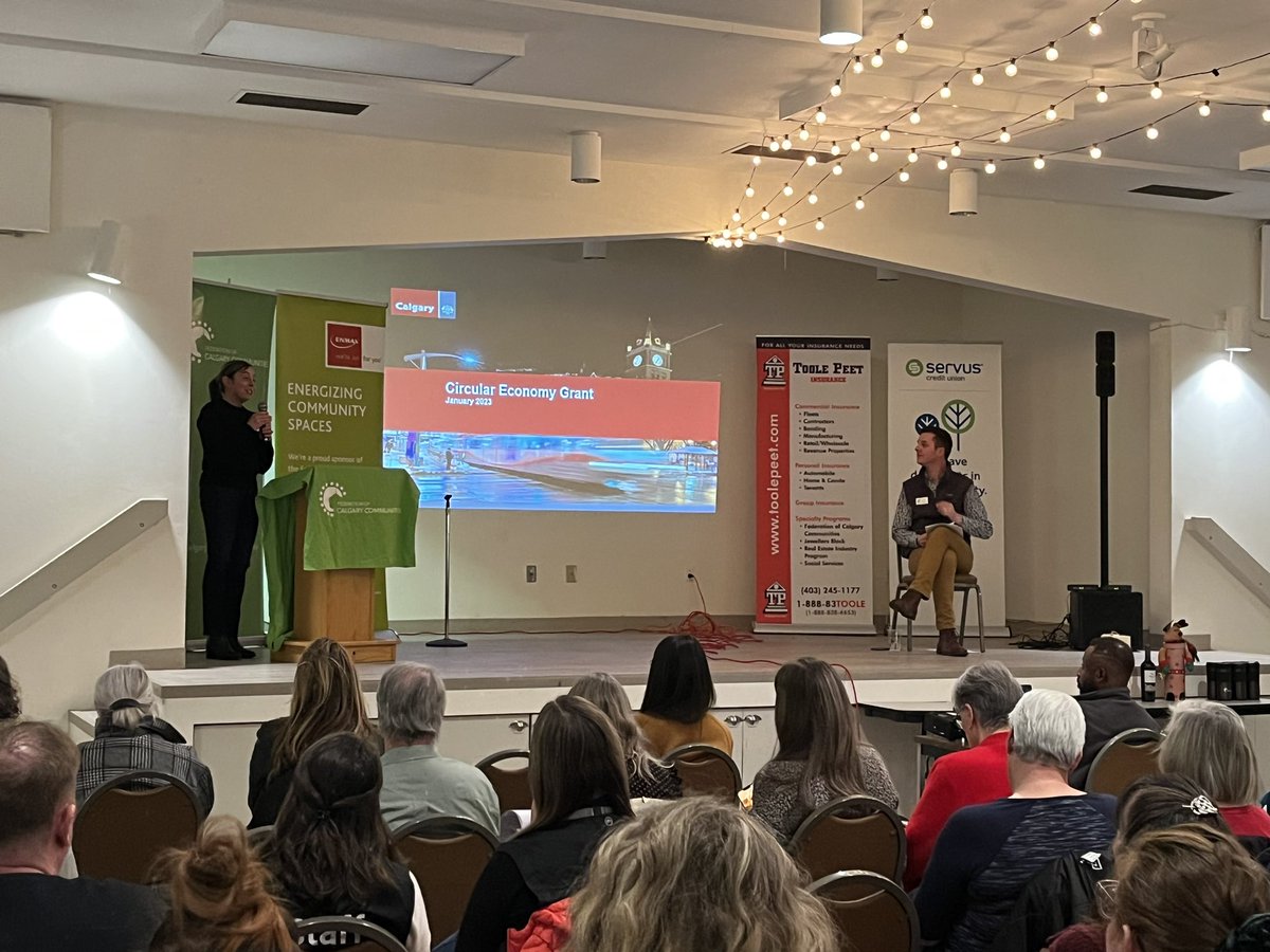 fedyyc's tweet photo. Thanks to Nadine Sauder from @cityofcalgary for bringing the brand new program: Circular Economy Grant for communities and community associations at Meet the Funders! #fedyyc https://t.co/fqN5iMSKJh