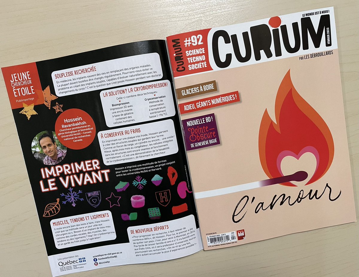As a part of my outreach activities, I was interviewed by @CuriumMag to explain our #cryobioprinting work in a simple language for teenagers between 14-17. Read the full paper here: doi.org/10.1016/j.matt… #Science #scicomm