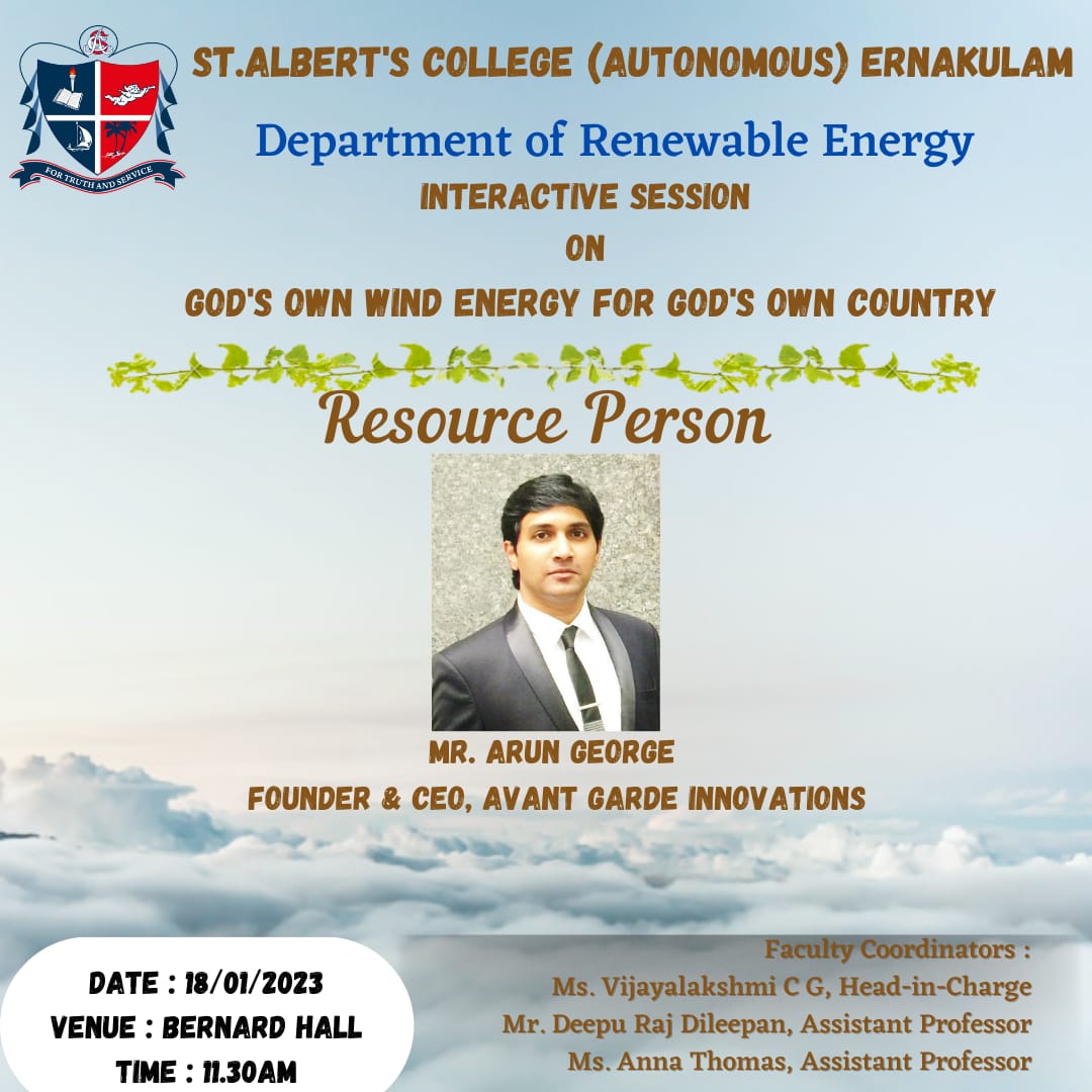 Interactive Session by Mr. <a href="/arunsilver/">Arun George</a>, Founder &amp; CEO - <a href="/AvantGardeTeam/">AvantGardeInnovation</a> on #AVATAR - a small #WindTurbine that can power your homes, farms and offices for the next 20 years !!! All are Welcome 💫