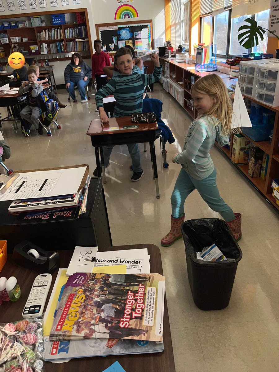estillwhit's tweet photo. Growth mindset lesson with 2ndโฆ Struggles in life will happen. Whatโs important facing those struggles with courage, confidence and a positive attitude.
Followed up with facing a possible struggle while folding paper airplanes ๐
#afterthefall #SELlesson #challengeaccepted https://t.co/Z3vFm4ZcDX