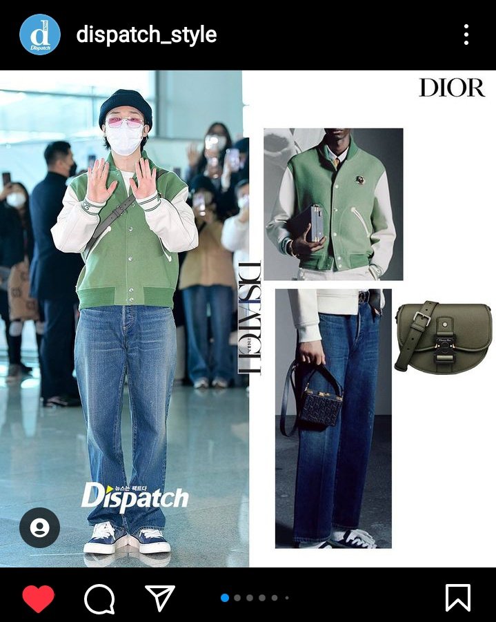 Jimin Instagram “FACE” on X: Dispatch style has shared details of Jimin's  airport outfit details, highlighting all his head to toe #Dior pieces.  Check them out, like and comment 💛 #JiminxDior HAVE