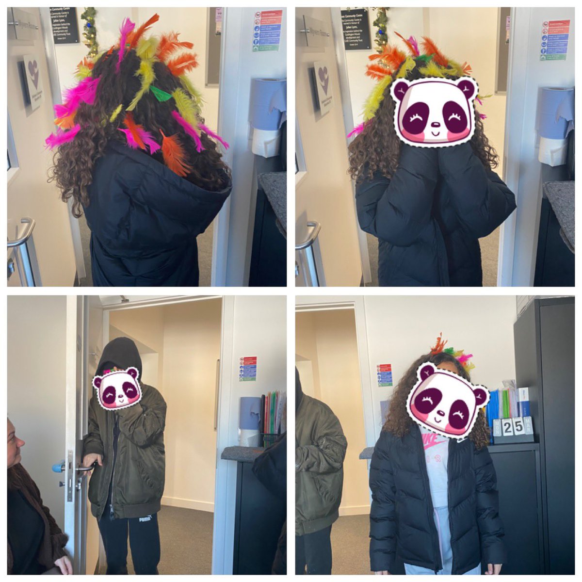 Embracecic's tweet image. Some sensory craft work with learners turned into hair designs 🪶👱‍♀️👩‍🦰. #feathersinherhair #sensorycrafts #embracecic 💜