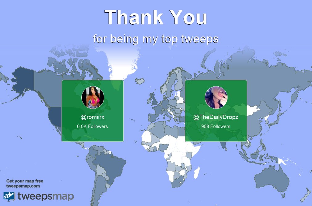 Special thanks to my top new tweeps this week <a href="/romiirx/">♋Romi♥</a>, <a href="/TheDailyDropz/">danthebull</a>
