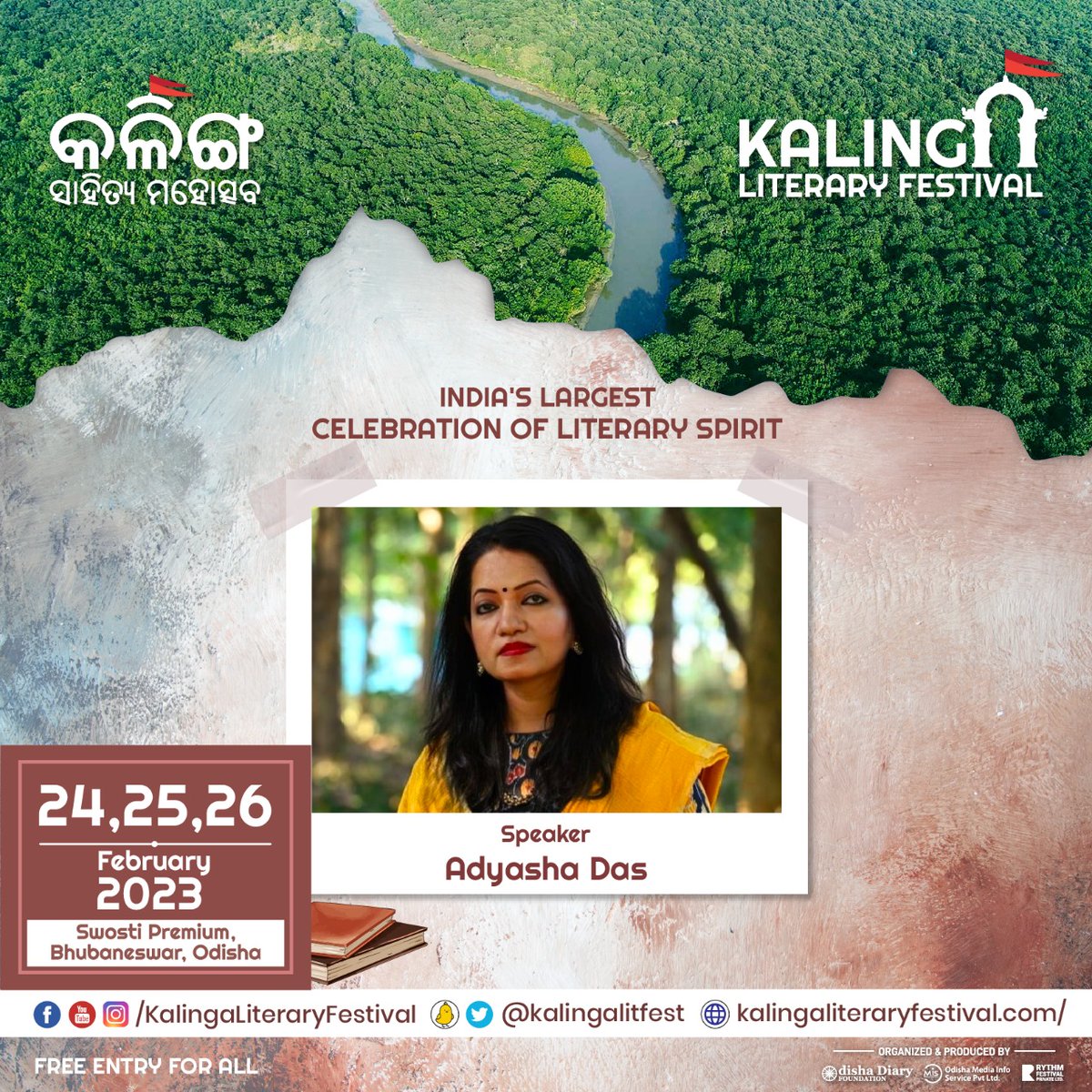 kalingalitfest's tweet photo. "Childhood is but a frolicking wave in the vast ocean. Can anyone hold it back?"
- From 'Brass Flowers'
KLF welcomes renowned author #AdyashaDas as a speaker to the #9thKalingaLitFest scheduled in #Bhubnaeswar from 24th to 26th February 2023.
#KalingaLitFest
#Odisha https://t.co/i0pK04pK7M