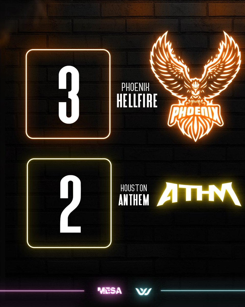 EsportsWSeries's tweet photo. What a CRAZY ending, our first Game 5 series‼️ 

@HellfirePhx takes the win over @HoustonAnthem_ https://t.co/AFSeWcz9AX