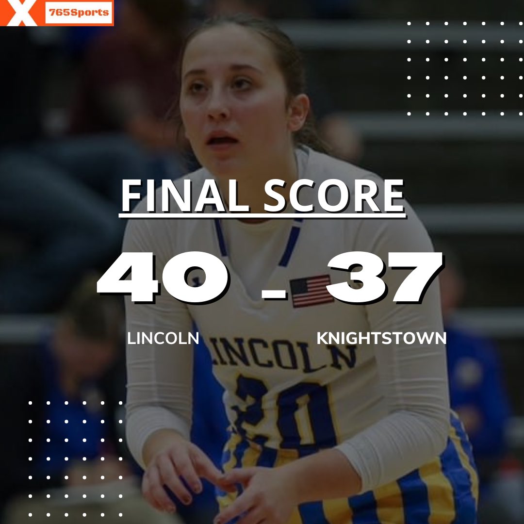 765sports_Fern's tweet photo. Alivia Anderson’s 14 points sparks the Lincoln Golden Eagles past the Knightstown Panthers 40-37 🏀 @LHSGoldenEagles https://t.co/uHB4o1vFDy