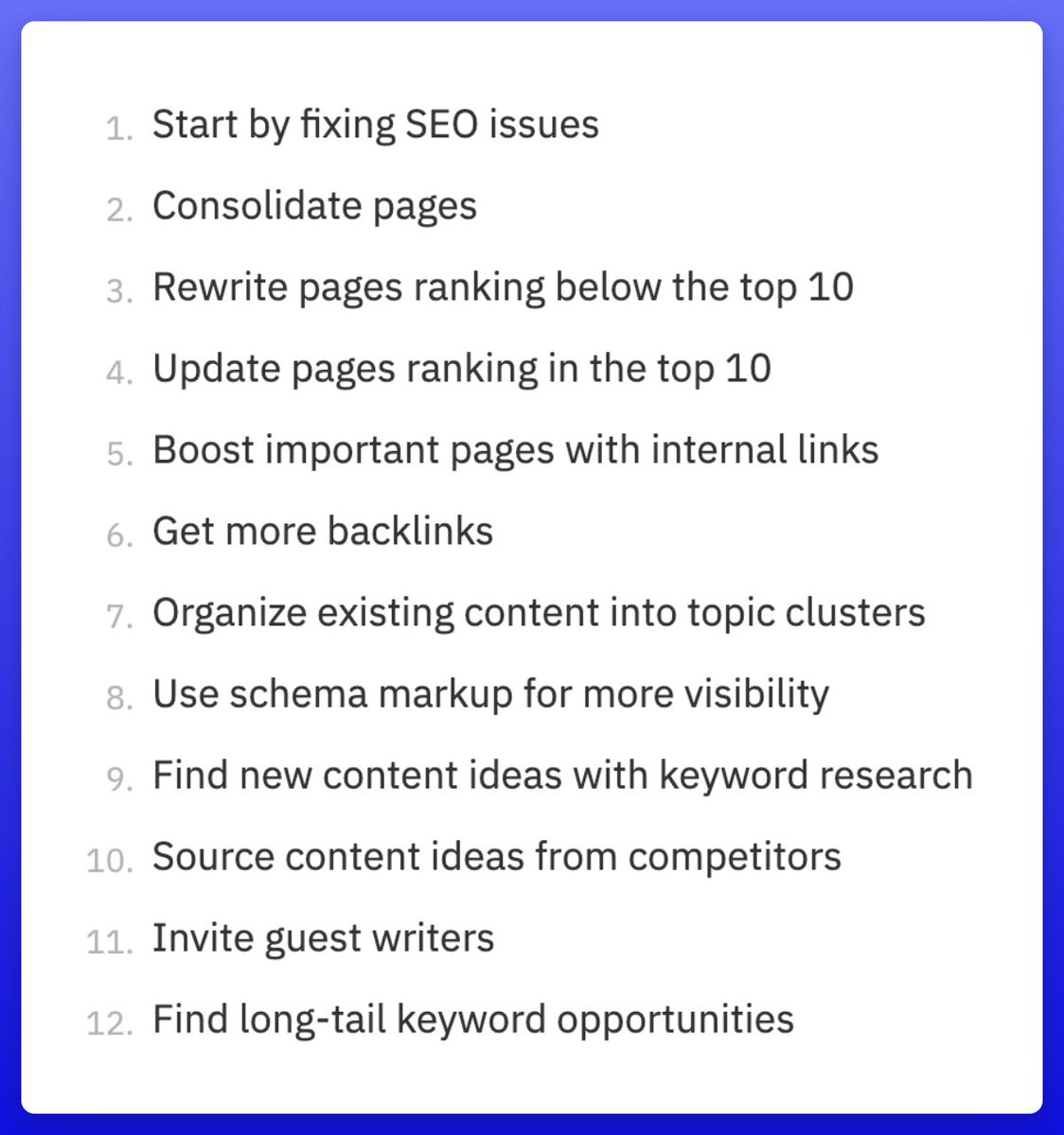 ahrefs's tweet image. 12 tips to boost your organic traffic 🏆
These tactics helped us increase our organic traffic at Ahrefs over the years.
Let's get to it 👀