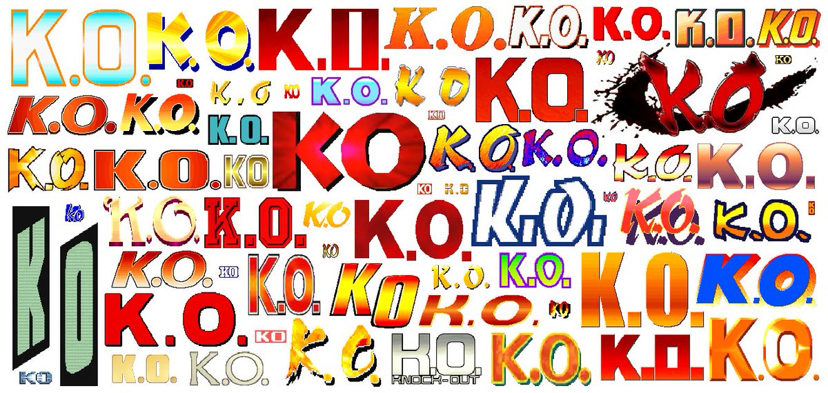GohBilly1's tweet image. Ok, this time I compiled over 50 K.O. logos from different fighting games.
