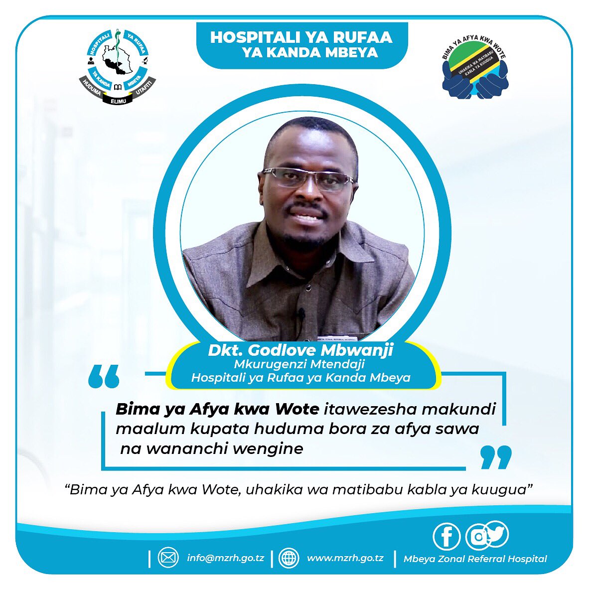 Bima ya Afya kwa Wote; Uhakika wa matibabu kabla ya kuugua
#BimaYaAfyaKwaWote
#HaachwiMtu
#JaliAfyaYako